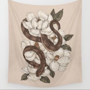 “Snake and Magnolias” Tapestry